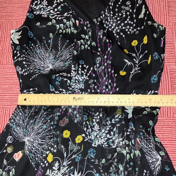 Women’s medium lined Black Floral Midi Dress - Picture 11 of 15